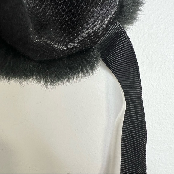 Y2K Canadian made black faux fur warm Yukon trapper winter ear flap hat 7 1/8 - Picture 9 of 13